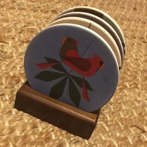 Charley Harper Coasters with wooden holder
